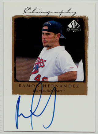1999 SP Top Prospects Chirography #RH - Ramon Hernandez autograph (mid)