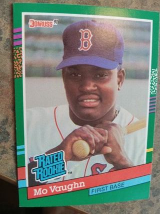 1991 DONRUSS RATED ROOKIE MO VAUGHN BOSTON RED SOX BASEBALL CARD# 430