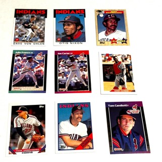 Indians-9 Card Lot-Carter,Alomar,Jones,Franco,Candiotti