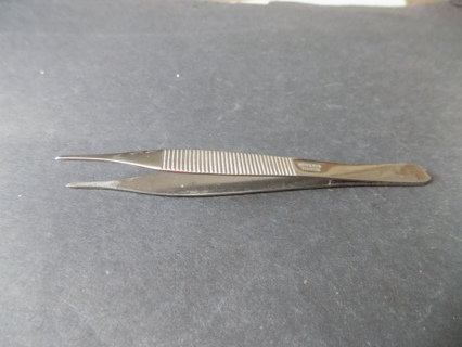 5 inch long, wide stainless steel tweezers small precise point at end