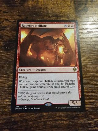 Magic the gathering mtg Ragefire Hellkite rare card Dominaria United