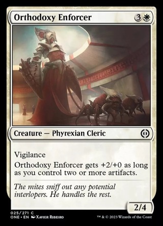 Orthodoxy Enforcer Light Play, English Magic the Gathering MTG Phyrexia: All Wil