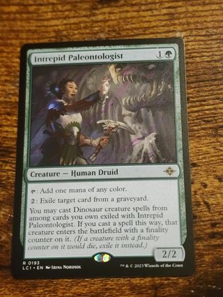 Magic the gathering mtg Intrepid Paleontologist rare card Lost Caverns of ixalan