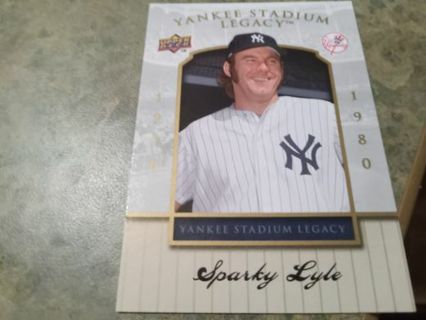 2008 UPPER DECK LEGACY NEW YORK YANKEES STADIUM CERTIFIED SPARKY LYLE BASEBALL CARD# 46