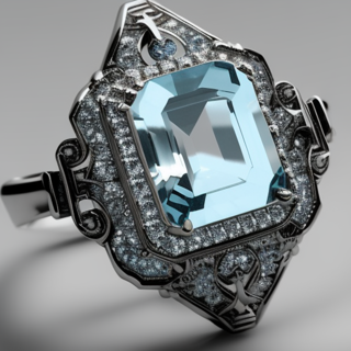 Listia Digital Collectible: Aquamarine & Diamonds Sz7