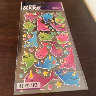 Sticko whale unicorn stickers 