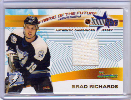 Brad Richards, 2002 Bowman Hockey GW RELIC Card #FFJ-BR, Tampa Bay Lightning, (L4