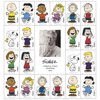 20 Forever Stamps - Charles M. Schulz Centennial 2022 full sheet - Peanuts Characters