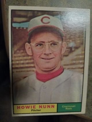 1961 TOPPS HOWIE NUNN CINCINNATI REDS BASEBALL CARD# 346