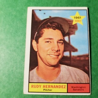 1961 - TOPPS BASEBALL CARD NO. 229 - RUDY HERNANDEZ ROOKIE -  SENATORS