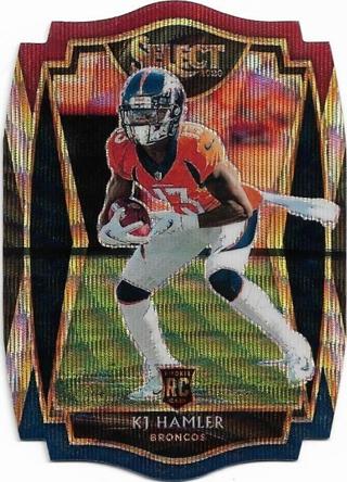 2020 SELECT KJ HAMLER PREMIER LEVEL SILVER WAVE DIE CUT ROOKIE CARD