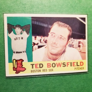 1960 - TOPPS MINT BASEBALL - CARD NO - 382 - TED BOWSFIELD - RED SOX