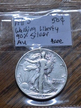 1941 S Walking Liberty Half Dollar VF+ 90% Silver