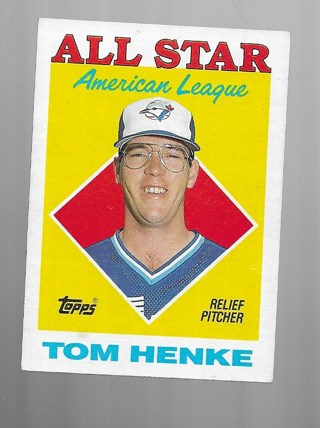 1988 TOPPS TOM HENKE #396