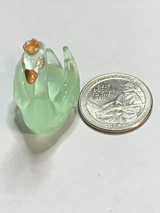 SWAN WITH CROWN~#6~GREEN~1 SWAN ONLY~GLOW IN THE DARK~FREE SHIPPING!