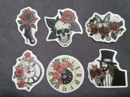 6 Vinyl Stickers Gothic