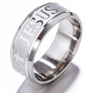 [NEW] Titanium Steel Ring Jesus Christ Cross Ring Sizes Available! FREE SHIPPING