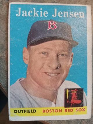 1958 T.C.G. JACKIE JENSEN BOSTON RED SOX BASEBALL CARD# 130