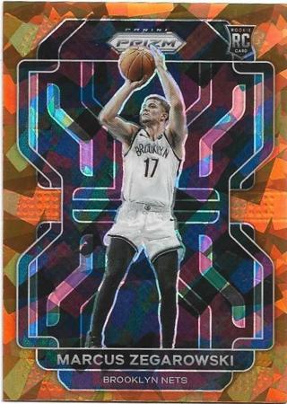 2021-22 PRIZM MARCUS ZEGAROWSKI ORANGE PRIZM REFRACTOR ROOKIE CARD