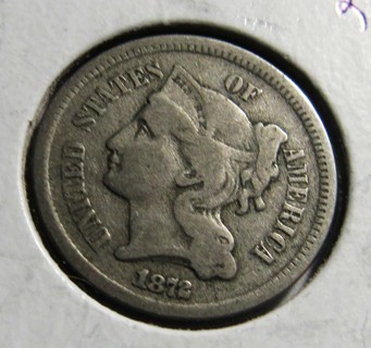 ★★ 1872 THREE CENT NICKEL F ★★ **BETTER DATE**