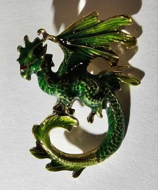 Green Dragon Brooch