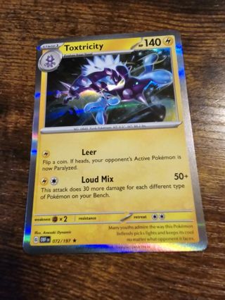 Pokemon Toxtricity holo rare card 072/197