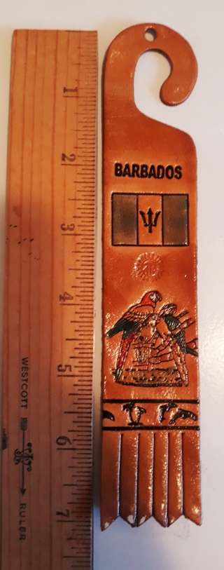 Barbados Leather Bookmark