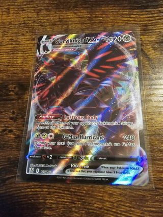 Pokemon Vmax Corviknight 110/163 rare card