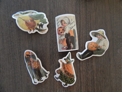 HALLOWEEN Ole Fashion type stickers--Lot of 5 stickers