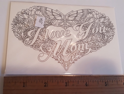"I Love You Mom" postcard you color (Mother's Day)