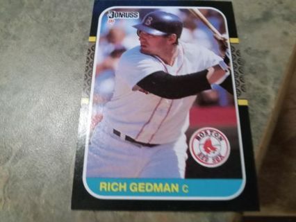 1987 DONRUSS RICH GEDMAN BOSTON RED SOX BASEBALL CARD# 153