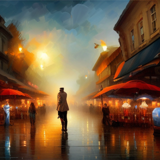 Listia Digital Collectible: French Cafes When it Drizzles