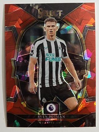 2022-23 Select Premier League Red Cracked Ice SVEN BOTMAN NewCastle United Football Card