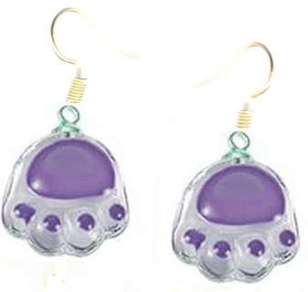 GP ENAMEL PURPLE KITTY PAW EARRINGS LOT 4 (PLEASE READ DESCRIPTION)