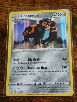 Pokemon Copperajah holo rare card 137/202