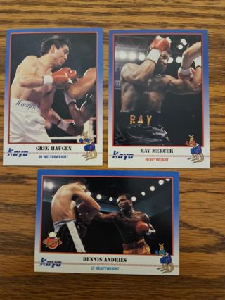 1991 KAYO Boxing trading cards.#112,#113,#117