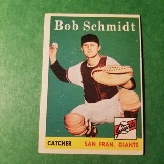 1958 - TOPPS EXMT - NRMT BASEBALL - CARD NO. 468 - BOB SCHMIDT - GIANTS