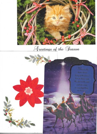 3 Christmas Card Fronts for crafts - #2