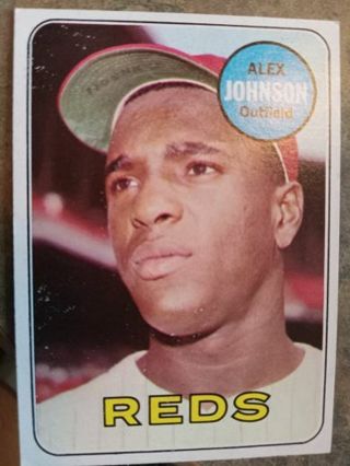 1969 TOPPS ALEX JOHNSON CINCINNATI REDS BASEBALL CARD# 290