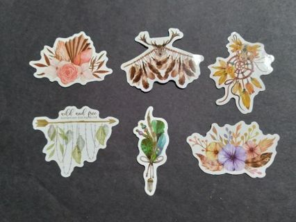 6 Vinyl Stickers Boho