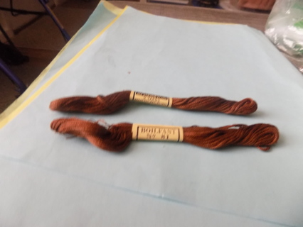 2 NIP skeins of dark brown embrodery floss # 4