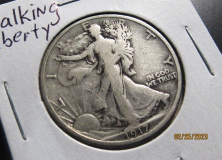 ★★ 1917 WALKING LIBERTY HALF DOLLAR VG ★★ "90% SILVER"