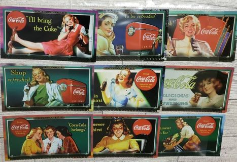 9 Coca-Cola 1996 4" Cards