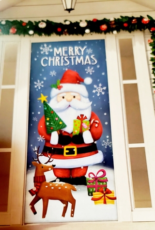 CHRISTMAS DOOR COVER DECORATION 30 INCHES X 60 INCHES USE YOUR OWN TAPE TO SECURE STYLE 2 