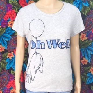 WOMEN'S WINNIE THE POOH EEYORE "OH WELL" SHIRT SIZE LARGE TOP DISNEY STORE