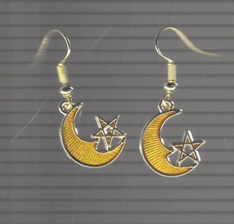 GP ENAMEL MOON AND STAR EARRINGS (PLEASE READ DESCRIPTION