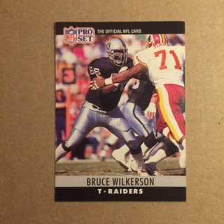 1990 NFL PRO SET Collectible Trading Card | RAIDERS | BRUCE WILKERSON