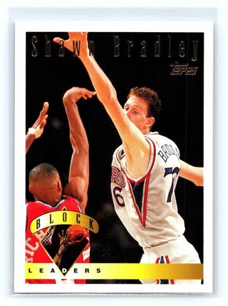 1995-96 Topps Philadelphia 76ers Basketball Card #28 Shawn Bradley LL
