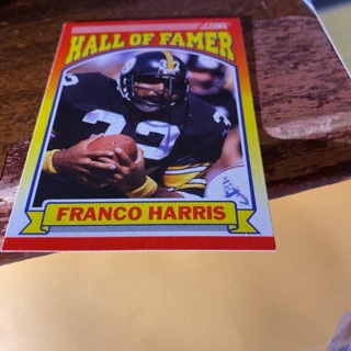 1990 score hall of famer Franco Harris football card 