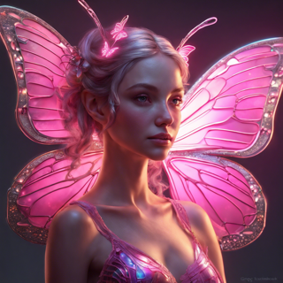 Listia Digital Collectible: Stunning Pink Butterfly Fairy